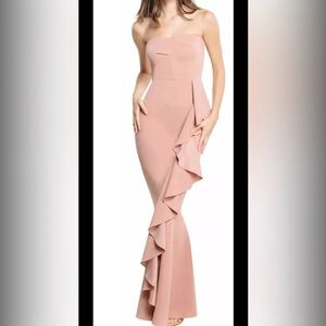 DRESS THE POPULATION Blush Pink Sleeveless Maxi Formal Mermaid Dress S